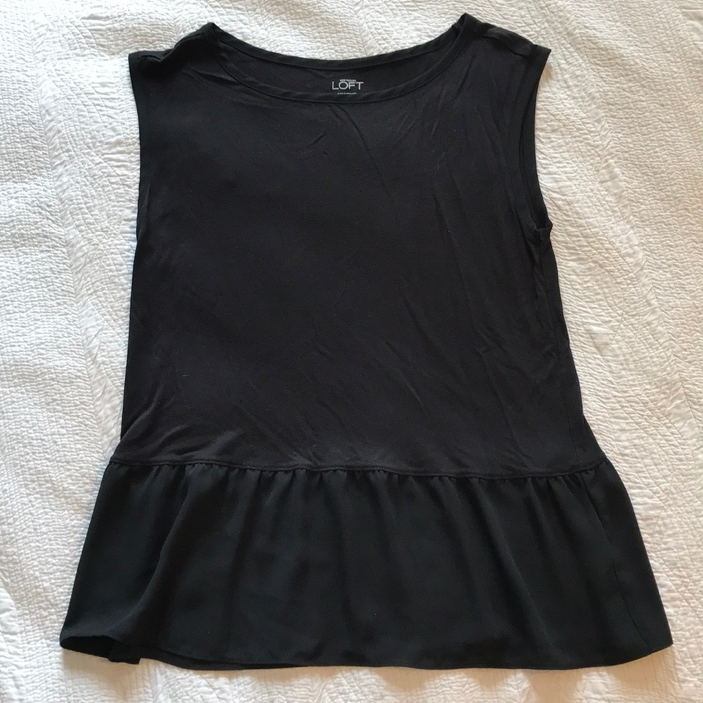 Loft black peplum top Size S - Picture 2 of 8